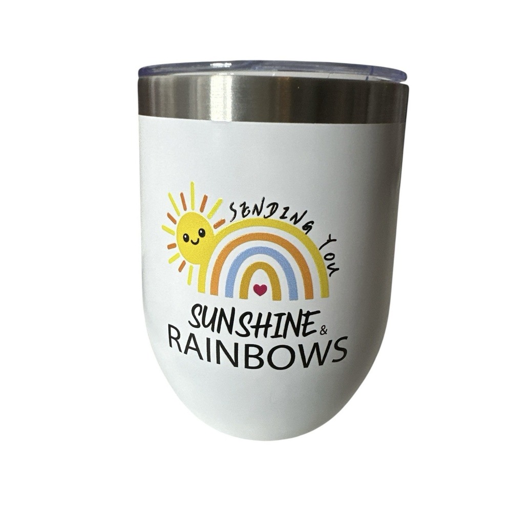Tumbler Cup‎ "Sending You Sunshine Rainbows"Stainless Steel Insulated Coffee New
